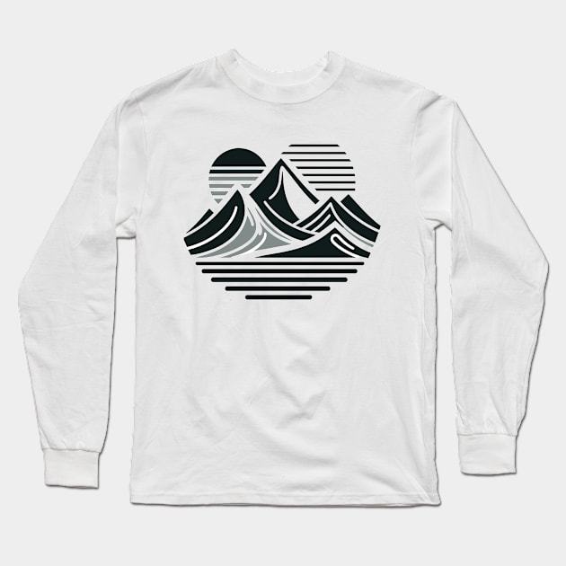 Minimalist Mountain - Abstract Horizon Long Sleeve T-Shirt by DefineWear